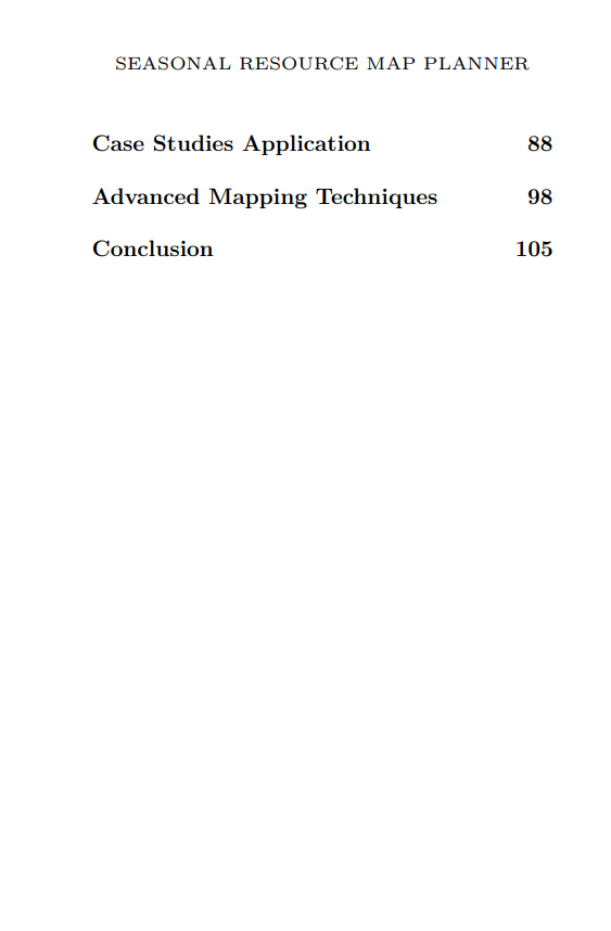 Seasonal Resource Map Planner: Mapping Key Resources for Each Season